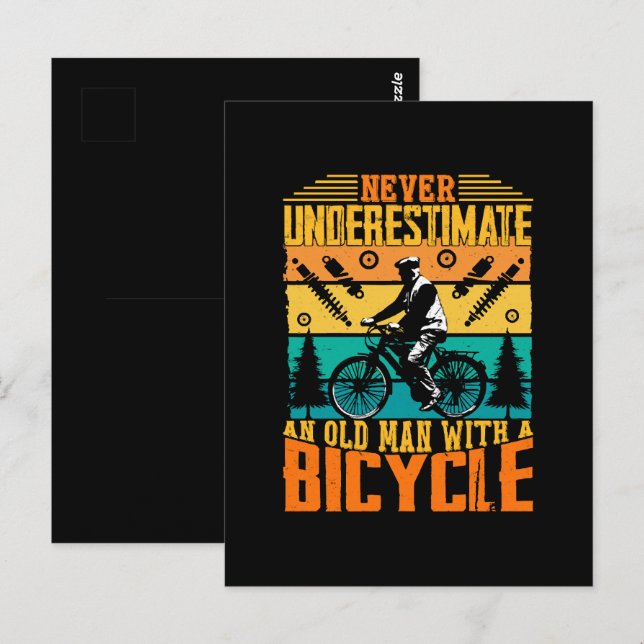 Unterschätzen Sie niemals einen alten Mann auf ein Postkarte (Vorne/Hinten)