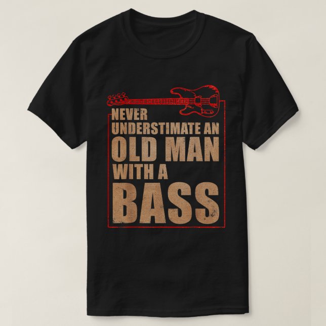 Unterschätzen Sie niemals einen alten Mann mit Git T-Shirt (Design vorne)