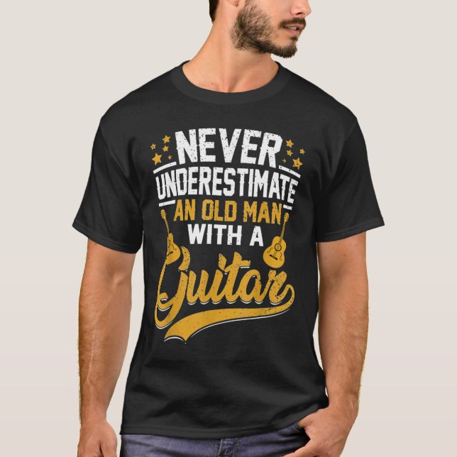 Unterschätzen Sie niemals einen alten Mann mit Git T-Shirt (Vorderseite)