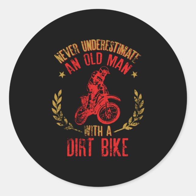 Unterschätzen Sie niemals einen alten Mohn mit ein Runder Aufkleber (Vorderseite)