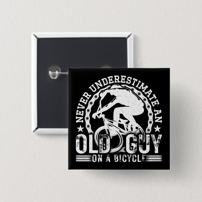 Unterschätzen Sie niemals einen alten Typ auf eine Button (Vorne & Hinten)