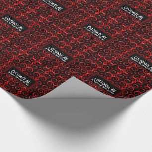 Unterscheidender schwarzer Wirbel (rot) Geschenkpapier