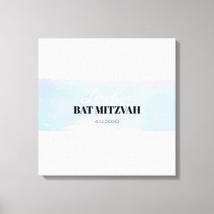 UNTERSCHIED WATERCOLOR Bat Bar Mitzvah Unterschrif Leinwanddruck