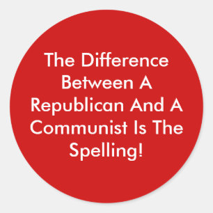 Unterschied zwischen einem Republikaner und einem  Runder Aufkleber