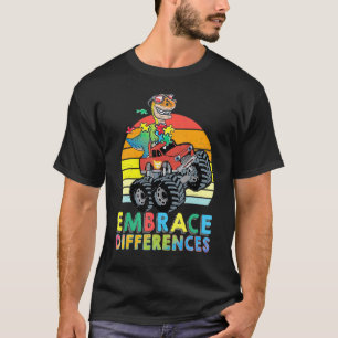 Unterschiede akzeptieren Autismus Dinosaurier Mons T-Shirt