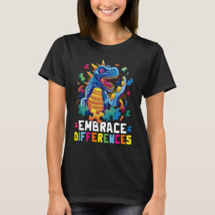 Unterschiede annehmen Dinosaurier-Puzzle Autismus  T-Shirt