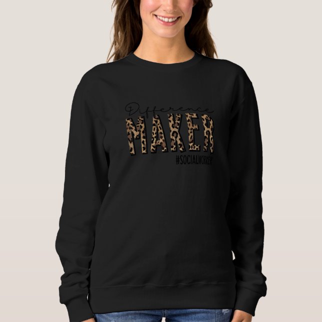 Unterschiede machen Sozialarbeiter Leopard Soziala Sweatshirt (Vorderseite)