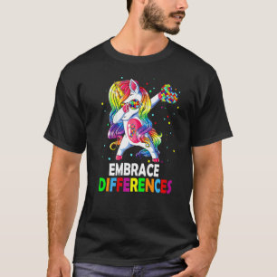Unterschiede Umarmen Dabbing Einhorn Autismusbewu T-Shirt