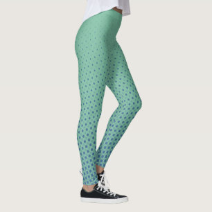 Unterschiedliche Größe Punkte - Ozeanblau Leggings