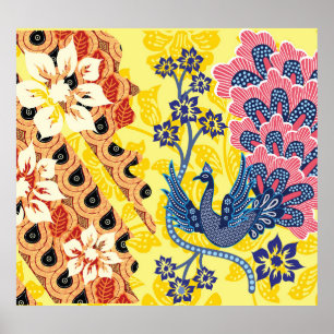 Unterschiedliche indonesische Batik-Motive Poster