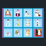 Unterschiedliche Schlaganfälle für verschiedene Sc Poster<br><div class="desc">Dieses Poster hat Different Strokes For Different Snow Folks Quadrate, Kunst von Kristie Hubler, hat 12 Pflaster von Plätzen, jede mit einem anderen Schnee "Folk", Schneemann, Schneemann, Schneeschuh, Schneemann oder Schneemannsfamilien Konfigurationen, mit Wort-Kunst / Slogan / Text, um Konversation zu stimulieren</div>