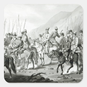 Unterschiedliche Stämme russischer Kosaken Quadratischer Aufkleber