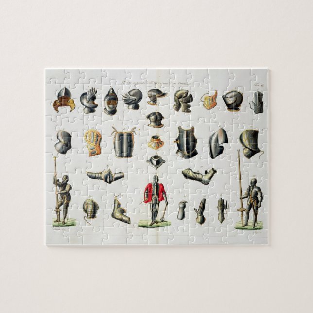 Unterschiedliche Stücke der Rüstung eines Ritters, Puzzle (Horizontal)