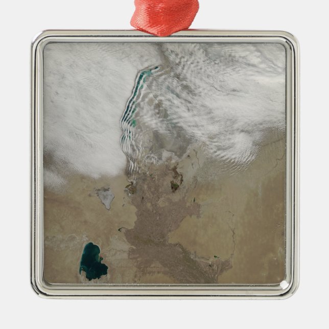 Unterschiedliche Wolkenrichtungen Silbernes Ornament (Vorne)