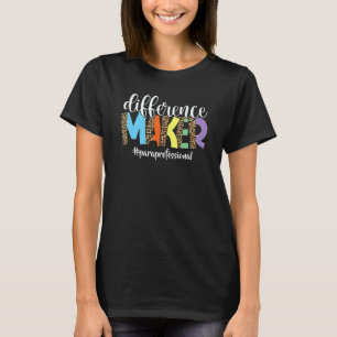 Unterschiedlicher Hilfslehrer Leopard Lehrer T-Shirt