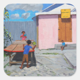 Unterschlupf Ping Pong De African Queen Quadratischer Aufkleber