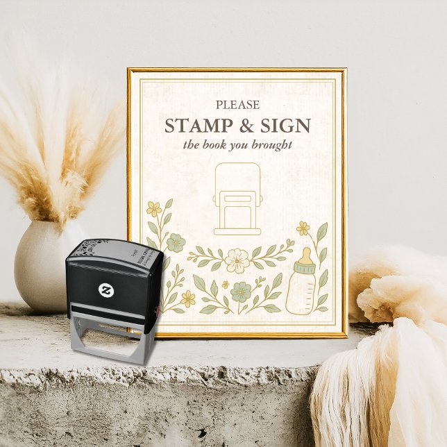 Unterschreiben Sie bitte das Buch | Babydusche Ein Poster (Please stamp and sign the book you brought, baby shower books for baby, baby's first library)