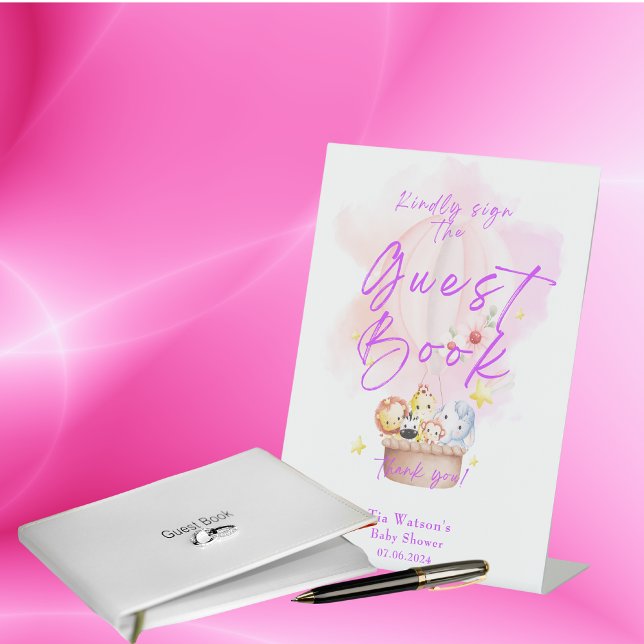 Unterschreiben Sie das Gästebuch Baby Animals Safa Sockelschild (Von Creator hochgeladen)