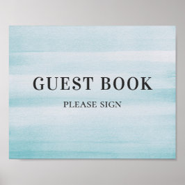 Unterschreiben Sie das Gästebuch. Blaue Hochzeit Poster