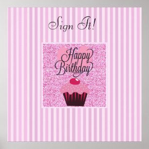 Unterschreiben Sie dieses Geburtstagsposter! Perso Poster