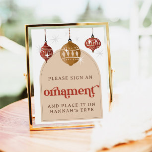 Unterschreiben Sie ein Ornament Retro Bauble Chris Poster