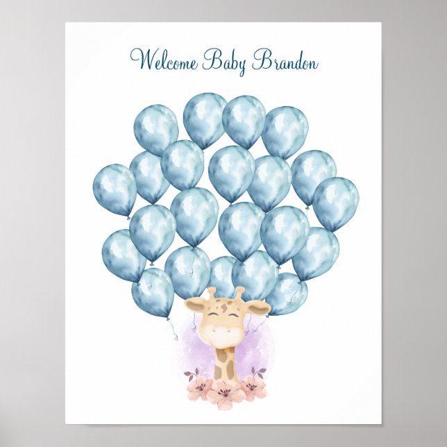 Unterschreiben Sie einen Ballon, Gästebuchposter,  Poster (Vorne)