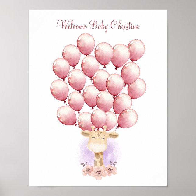 Unterschreiben Sie einen Ballon, Gästebuchposter,  Poster (Vorne)