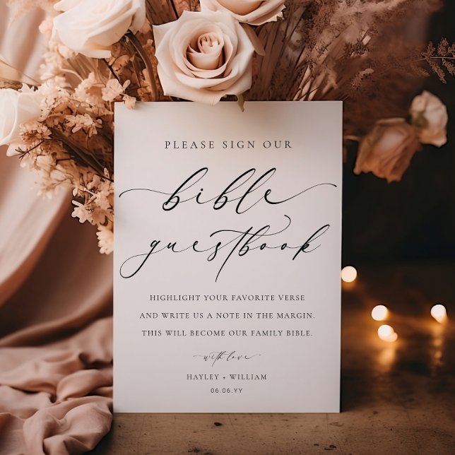 Unterschreiben Sie unser Bibel Wedbook Poster (Bible Guestbook Sign Ellesmere )