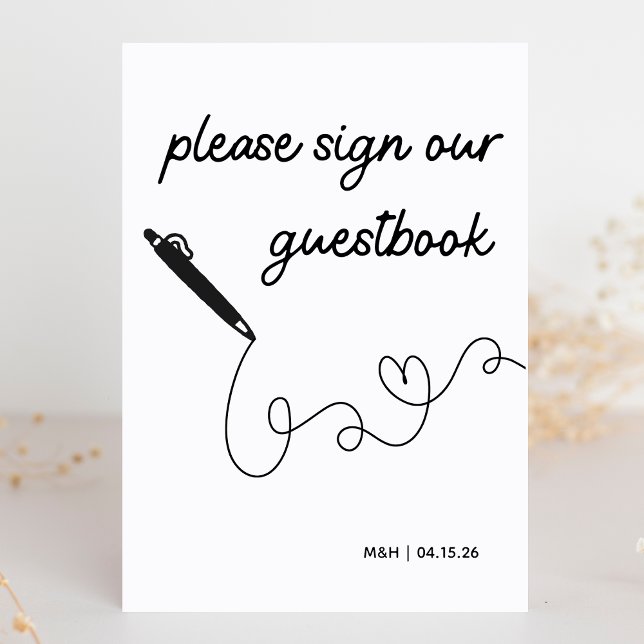 Unterschreiben Sie unser Gästebuch Modernes Minima (Guide guests to your guestbook with elegance—perfect for weddings, engagements, and more.)