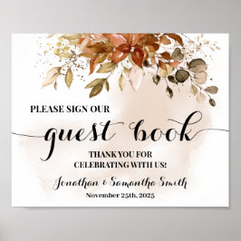 Unterschreiben Sie unser Gästebuch Wedding Herbst