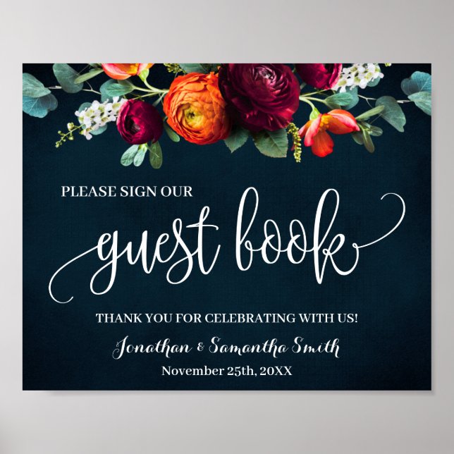 Unterschreiben Sie unser Gästebuch Wedding Wine Na (Vorne)