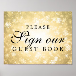Unterschreiben Sie unser Hochzeitguestbook Winter  Poster