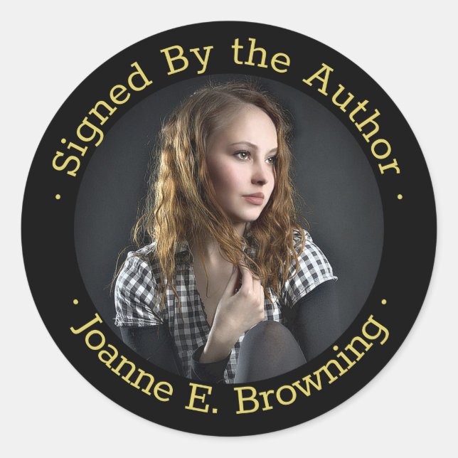 Unterschriebene Kopie Autor Buch Signatur Schrifts Runder Aufkleber (Vorderseite)