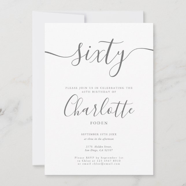 Unterschrift 60. Geburtstag Einladung (Vorderseite)