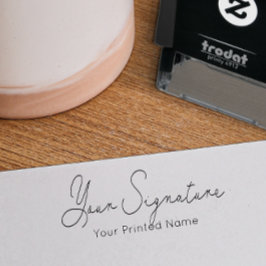 Unterschrift + Briefmarke aus selbstfarbigem Kauts Permastempel