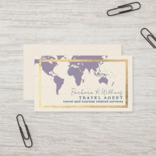 Unterschrift Creme Paper Travel Agent Visitenkarte