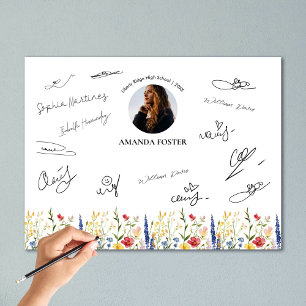 Unterschrift der blumenblutenden Foto Poster