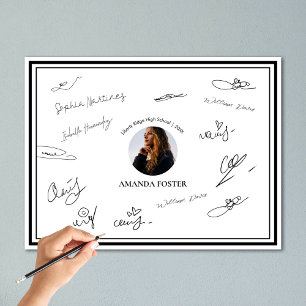 Unterschrift der Graduierungspartei für Schwarz un Poster