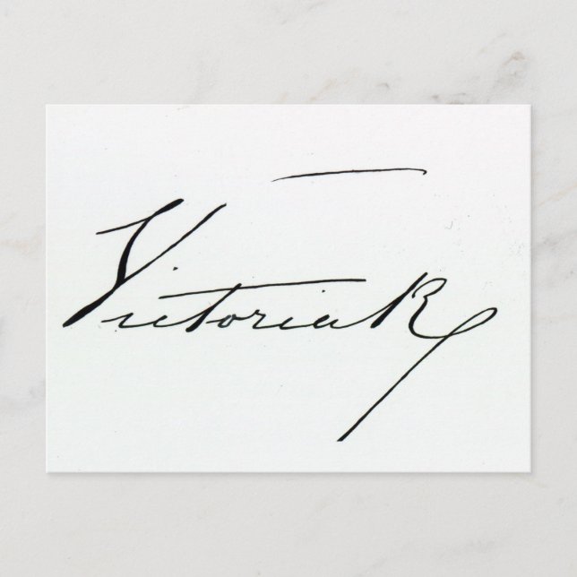 Unterschrift der Königin Victoria (Stift und Tinte Postkarte (Vorderseite)