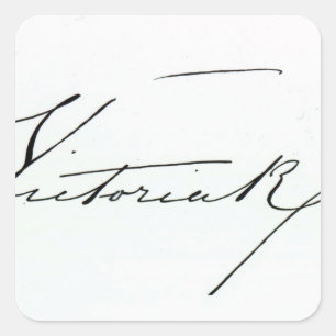 Unterschrift der Königin Victoria (Stift und Tinte Quadratischer Aufkleber