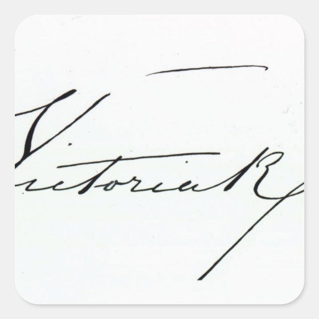 Unterschrift der Königin Victoria (Stift und Tinte Quadratischer Aufkleber (Vorderseite)