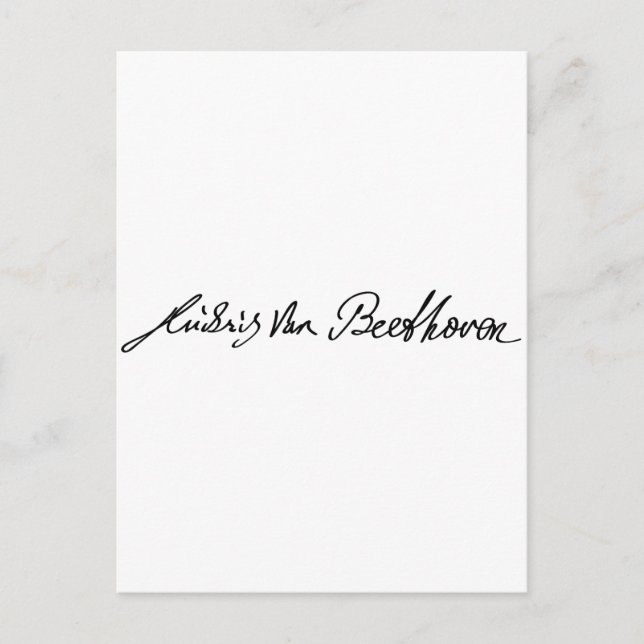 Unterschrift des Musiziers Ludwig van Beethoven Postkarte (Vorderseite)