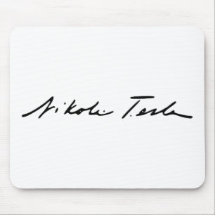 Unterschrift des Strom-Genies Nikola Tesla Mousepad