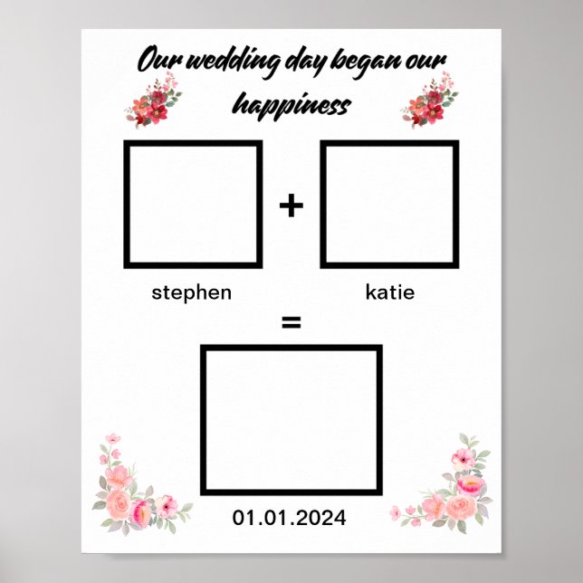 Unterschrift/Fingerabdruck-Hochzeit Poster (Vorne)