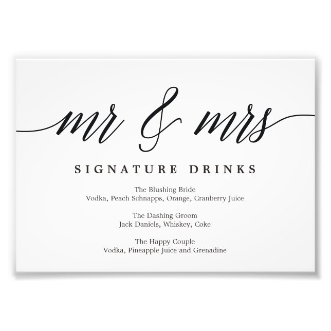 Unterschrift für Hochzeitstifte Wählen Sie Ihre Gr Fotodruck (Vorne)