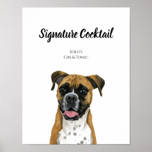 Unterschrift für Hunde Trinkzeichen für Hochzeitse Poster