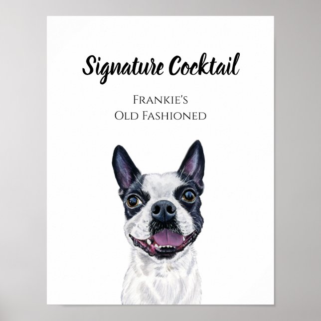 Unterschrift für Hunde Trinkzeichen Poster (Vorne)