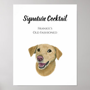 Unterschrift für Hunde Trinkzeichen Poster