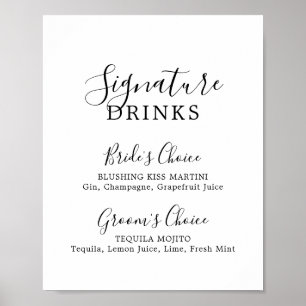 Unterschrift für Minimalistische Signaturgetränke Poster