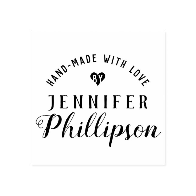 Unterschrift "Handgefertigt von" rustikalem Kunsth Gummistempel (Prägung)